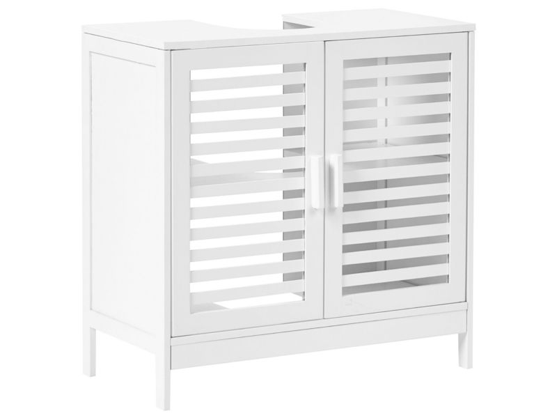 Szafka pod umywalkę Missoula Drewno bambusowe 60 cm Biały 1 szt.