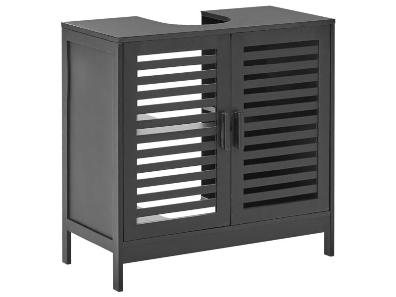 Szafka pod umywalkę Missoula Drewno bambusowe 60 cm Czarny 1 szt.
