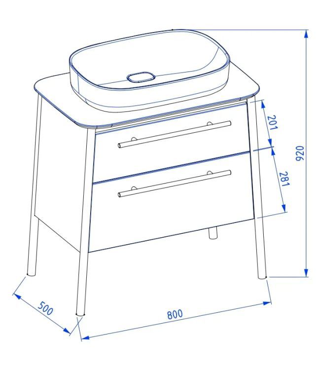 Szafka pod umywalkę nablatową KROFAM DUKLA 80 cm terakota półmat 1 szt.