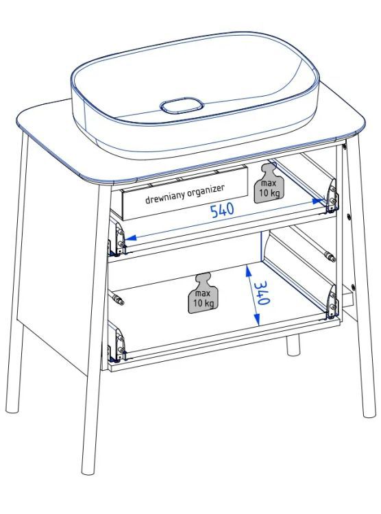 Szafka pod umywalkę nablatową KROFAM DUKLA 80 cm terakota półmat 1 szt.