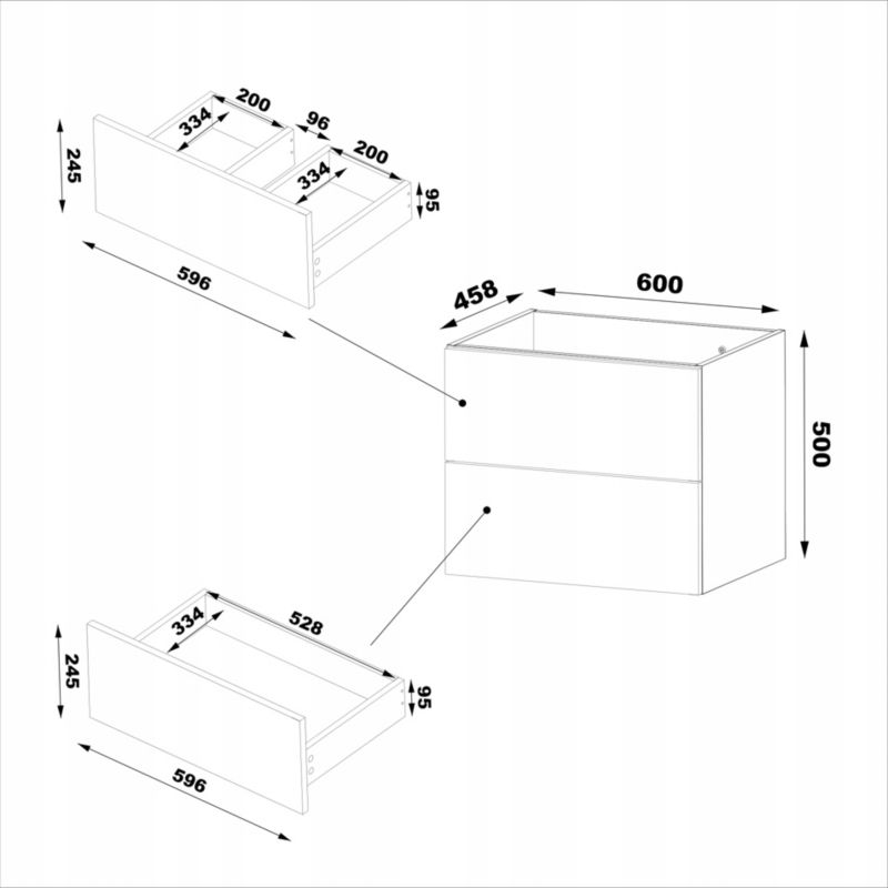 Szafka pod umywalkę z blatem Furnidea 60 cm wisząca beż piaskowy ryflowane fronty zestaw CLEO 1 szt.