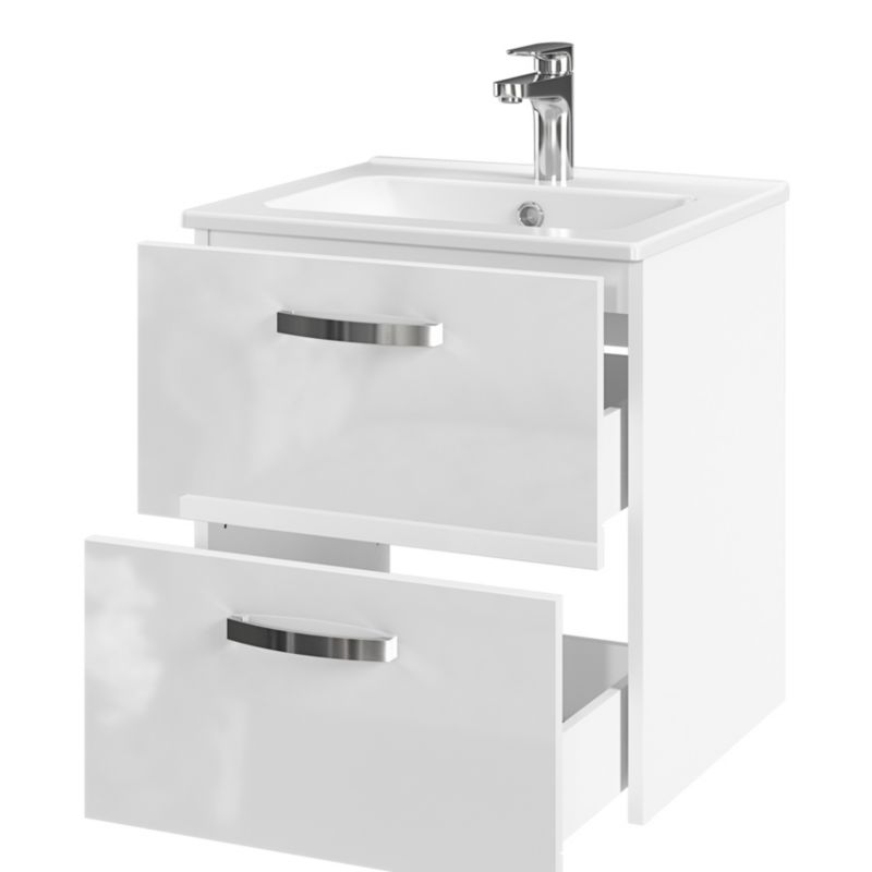 Szafka pod umywalkę Aruna wisząca 50 cm biała