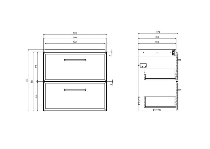 Szafka pod umywalkę Cersanit Mille wisząca 60 cm kaszmir