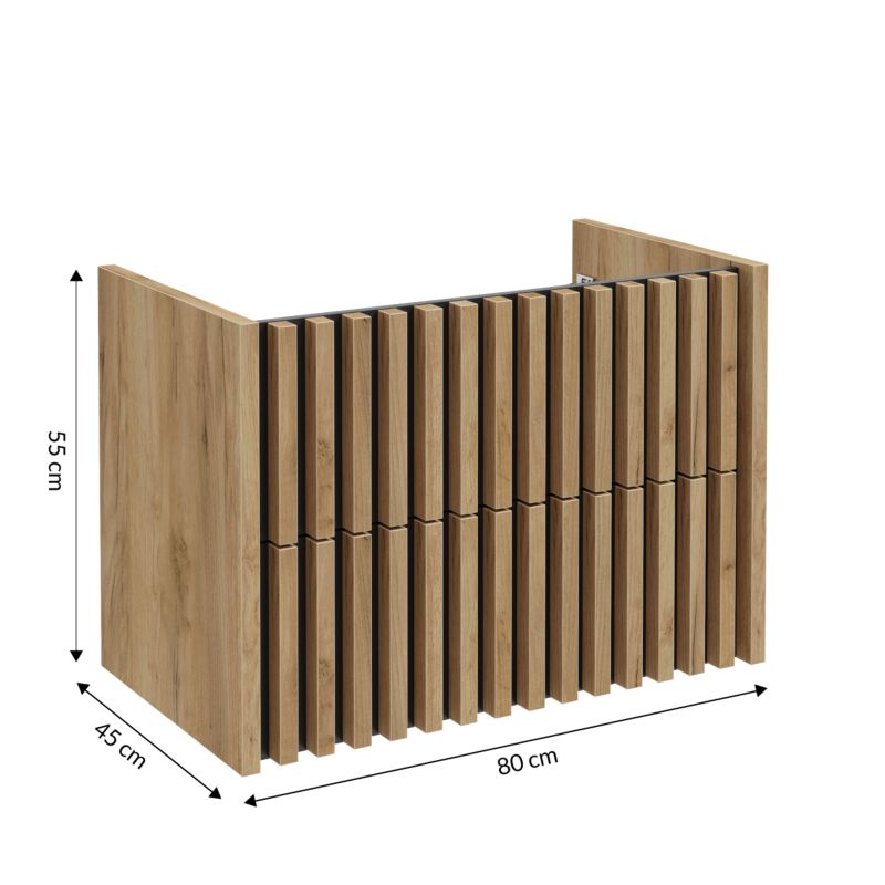 Szafka pod umywalkę Deftrans Line wisząca 80 cm dąb złoty