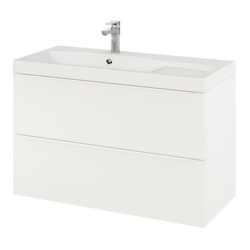 Szafka pod umywalkę GoodHome Imandra 100 cm wisząca biały mat