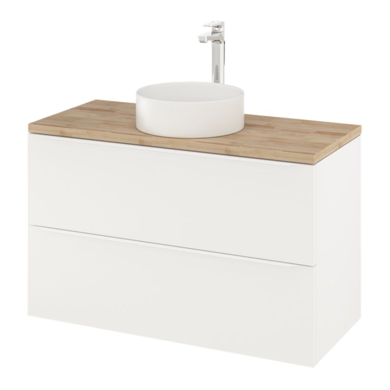 Szafka pod umywalkę GoodHome Imandra 100 cm wisząca biały mat