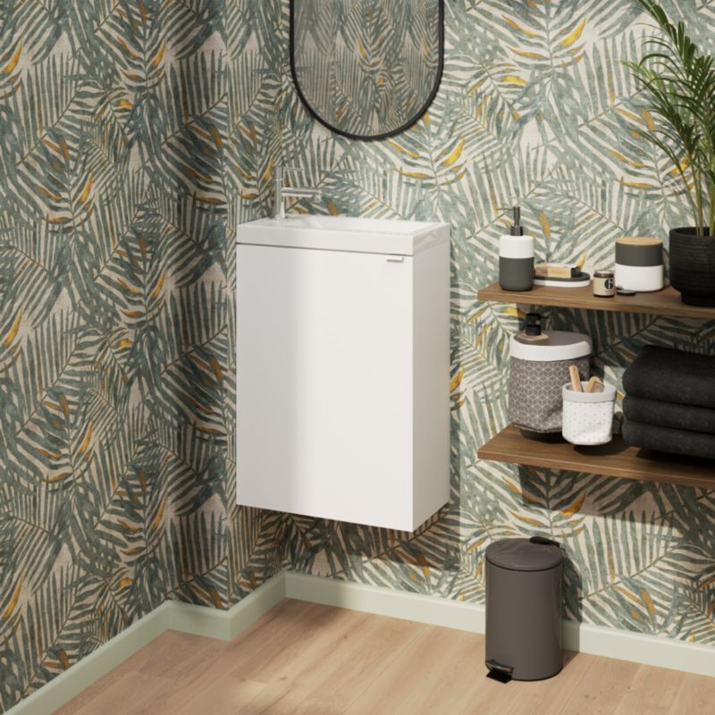 Szafka pod umywalkę GoodHome Imandra 44 cm wisząca biały mat