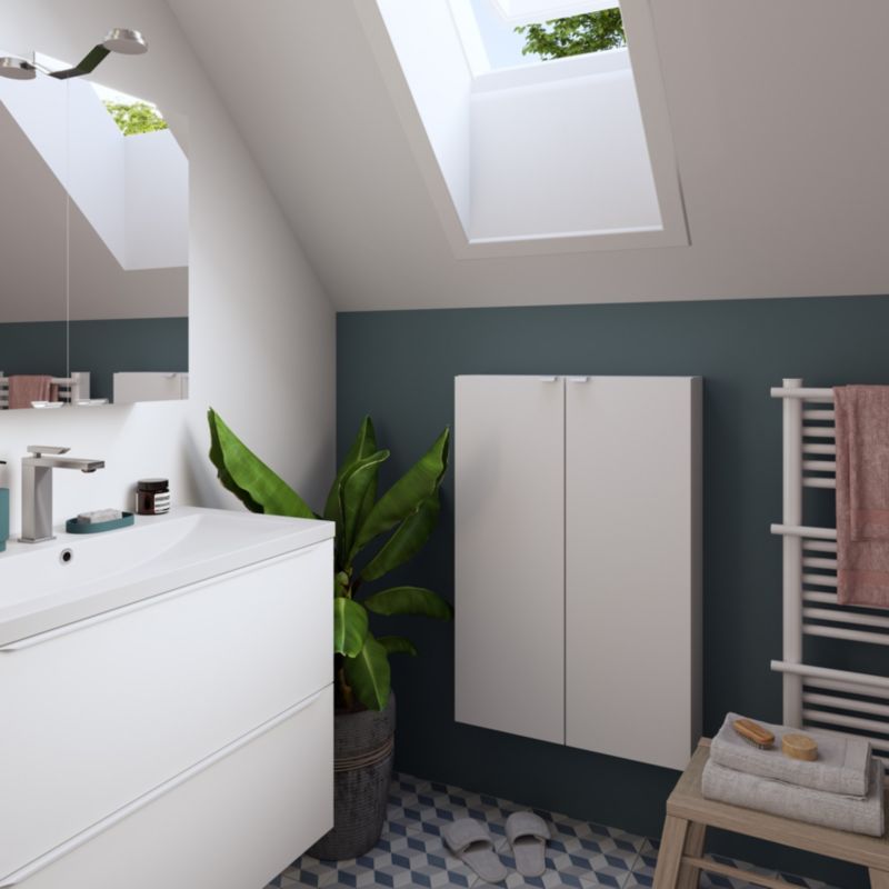 Szafka pod umywalkę GoodHome Imandra 60 cm wisząca biały mat