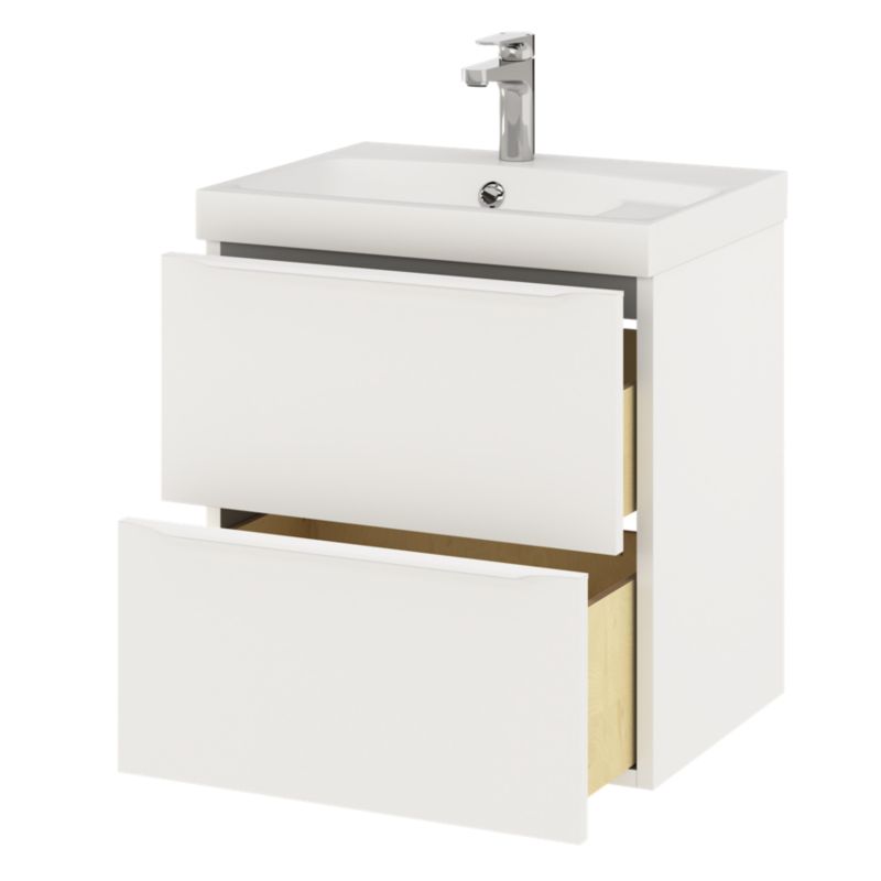 Szafka pod umywalkę GoodHome Imandra 60 cm wisząca biały mat