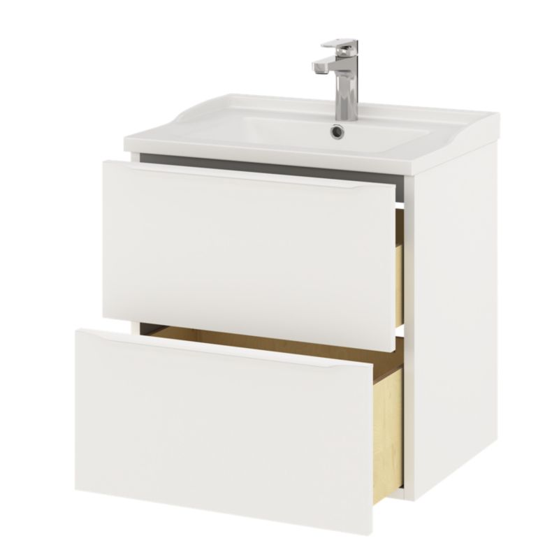 Szafka pod umywalkę GoodHome Imandra 60 cm wisząca biały mat