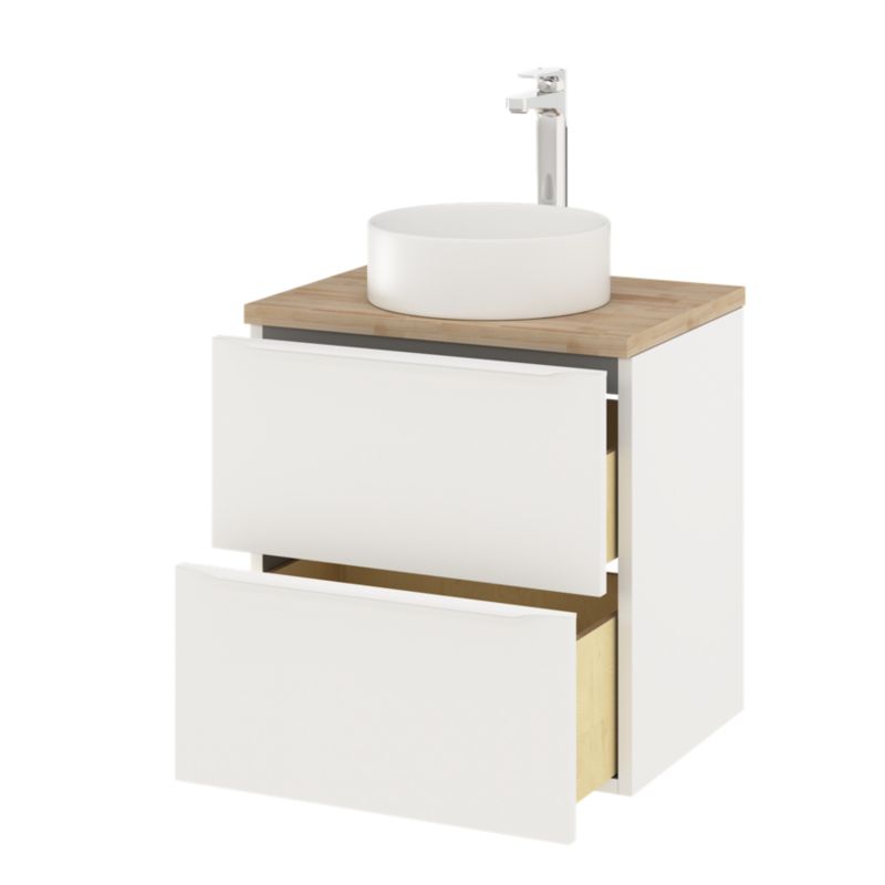 Szafka pod umywalkę GoodHome Imandra 60 cm wisząca biały mat