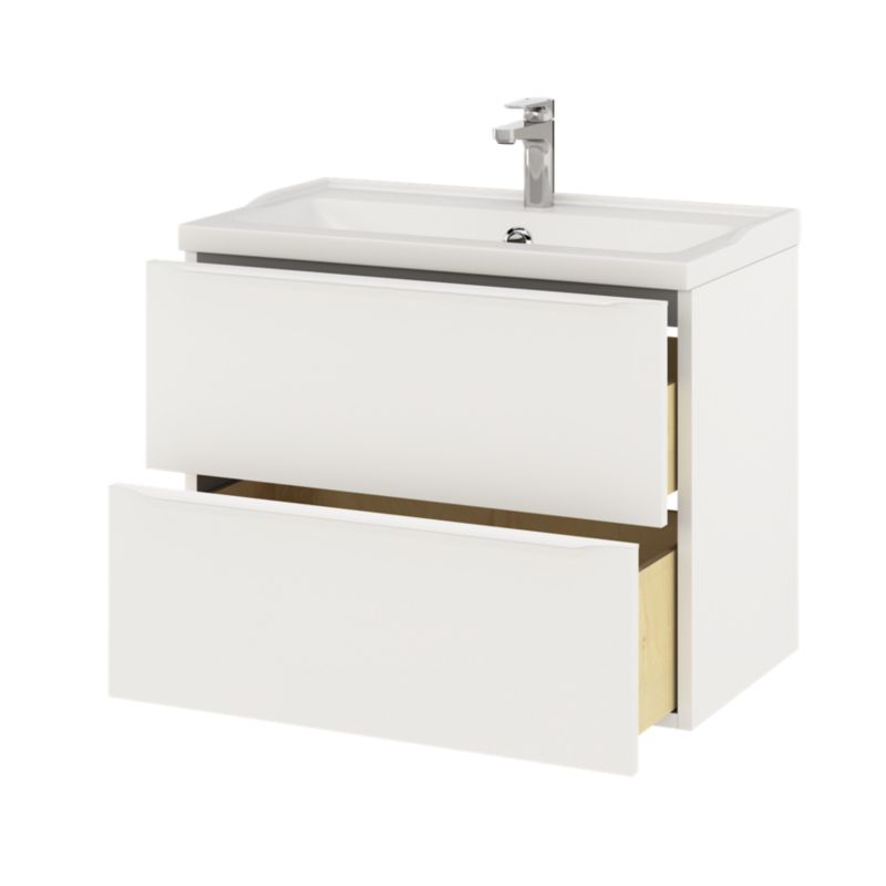Szafka pod umywalkę GoodHome Imandra 80 cm wisząca biały mat