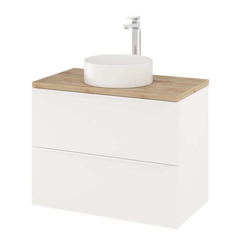 Szafka pod umywalkę GoodHome Imandra 80 cm wisząca biały mat