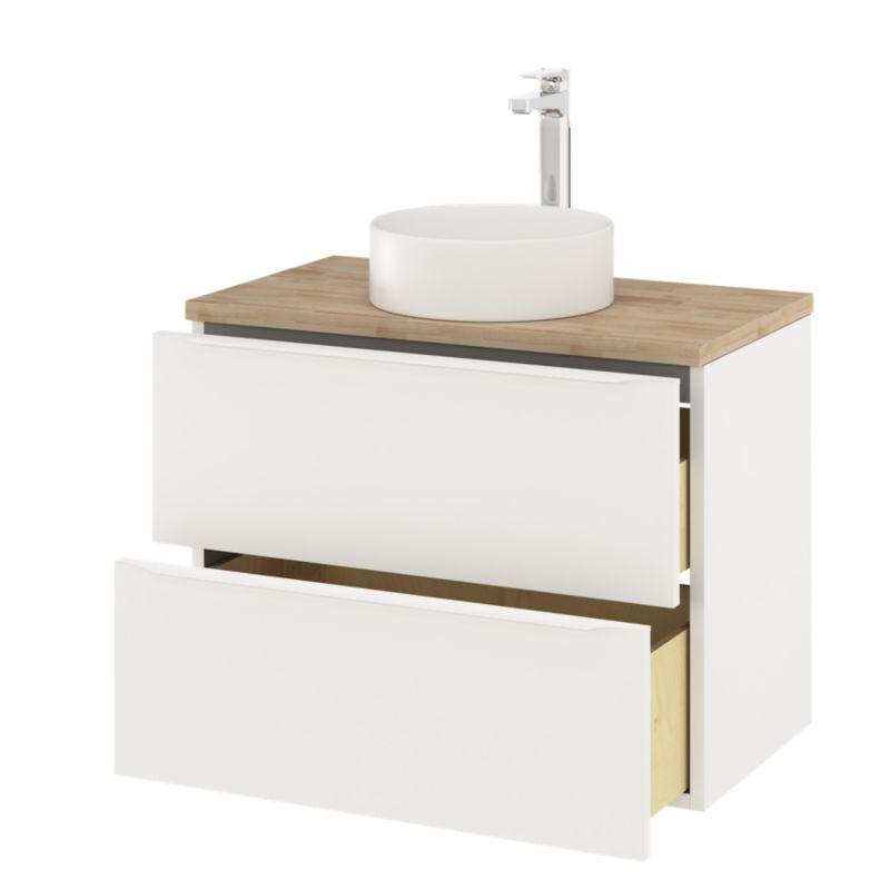 Szafka pod umywalkę GoodHome Imandra 80 cm wisząca biały mat