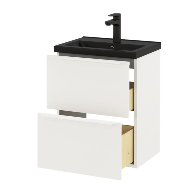 Szafka pod umywalkę GoodHome Imandra Slim 50 cm wisząca biały mat