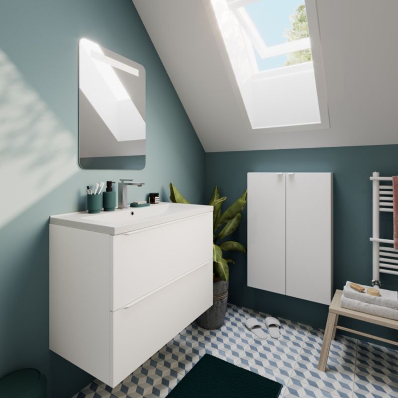 Szafka pod umywalkę GoodHome Imandra Slim 60 cm wisząca biały mat