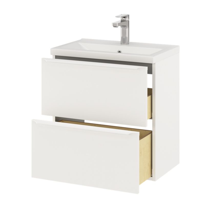 Szafka pod umywalkę GoodHome Imandra Slim 60 cm wisząca biały mat