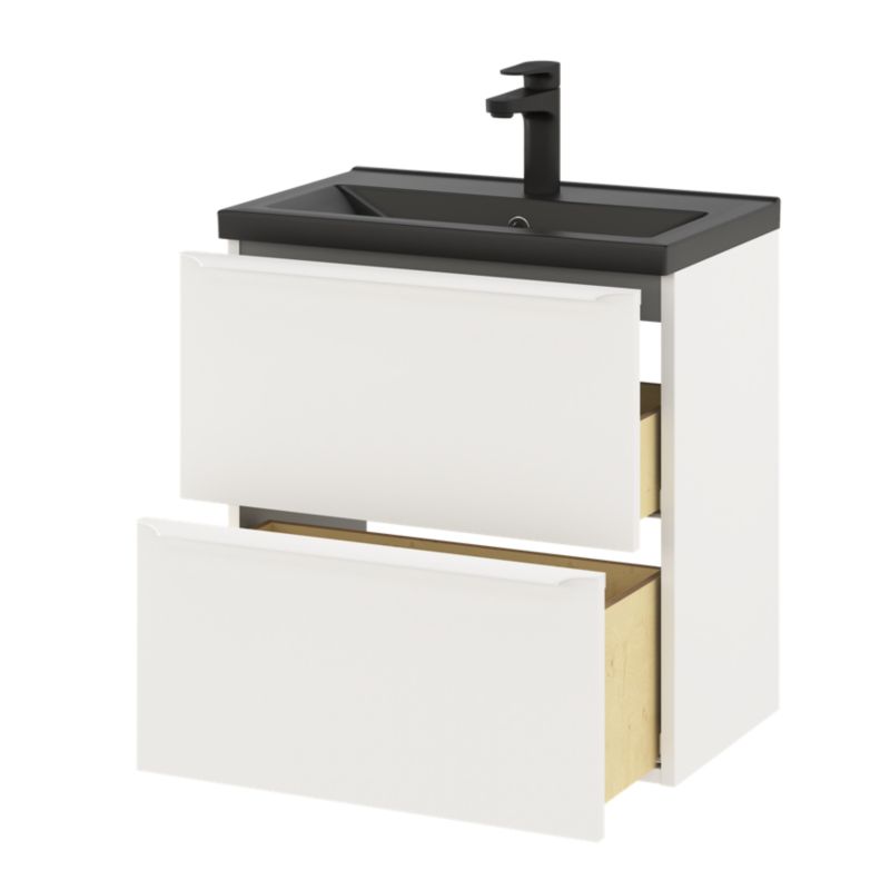 Szafka pod umywalkę GoodHome Imandra Slim 60 cm wisząca biały mat