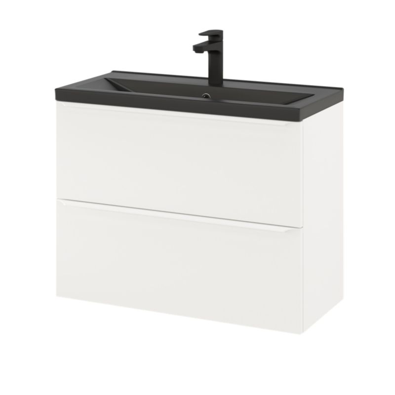 Szafka pod umywalkę GoodHome Imandra Slim 80 cm wisząca biały mat