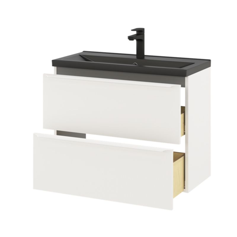 Szafka pod umywalkę GoodHome Imandra Slim 80 cm wisząca biały mat