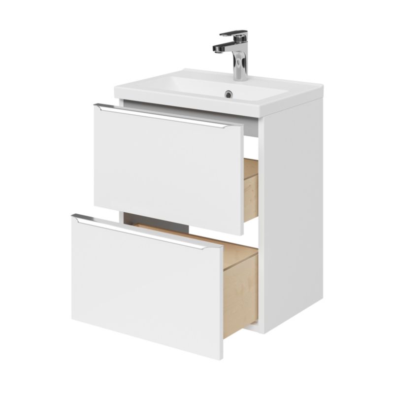 Szafka pod umywalkę GoodHome Imandra Slim wisząca 50 cm biała