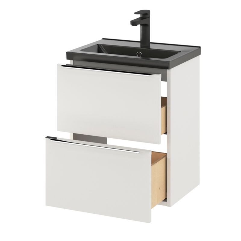 Szafka pod umywalkę GoodHome Imandra Slim wisząca 50 cm biała