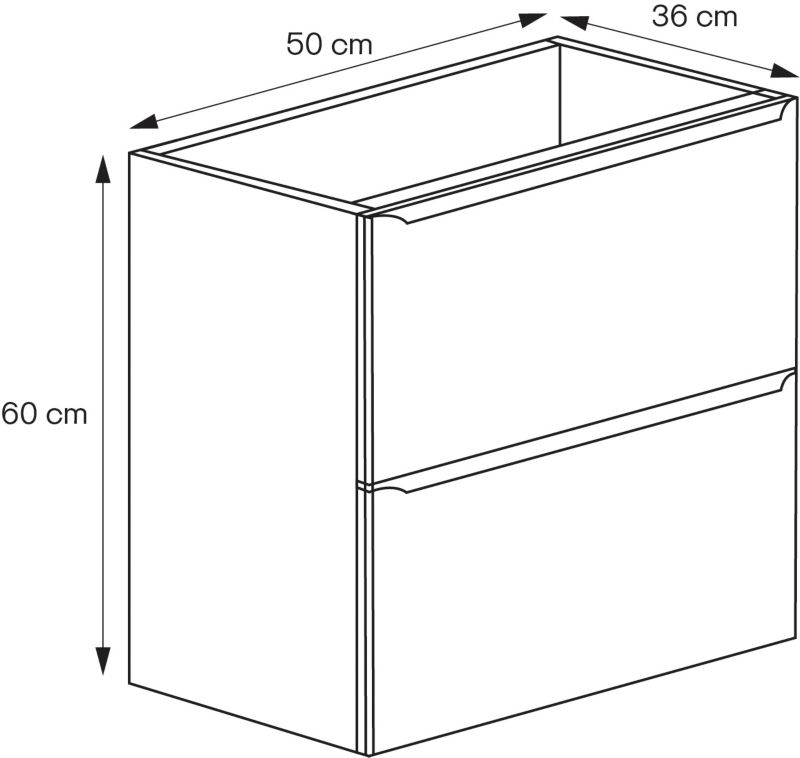 Szafka pod umywalkę GoodHome Imandra Slim wisząca 50 cm czarny mat