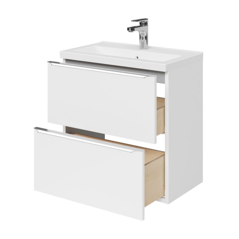 Szafka pod umywalkę GoodHome Imandra Slim wisząca 60 cm biała