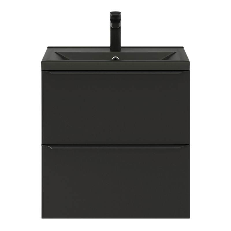 Szafka pod umywalkę GoodHome Imandra Slim wisząca 60 cm czarny mat