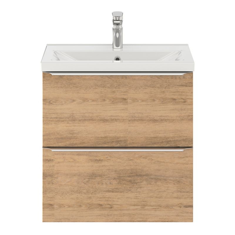 Szafka pod umywalkę GoodHome Imandra Slim wisząca 60 cm dąb
