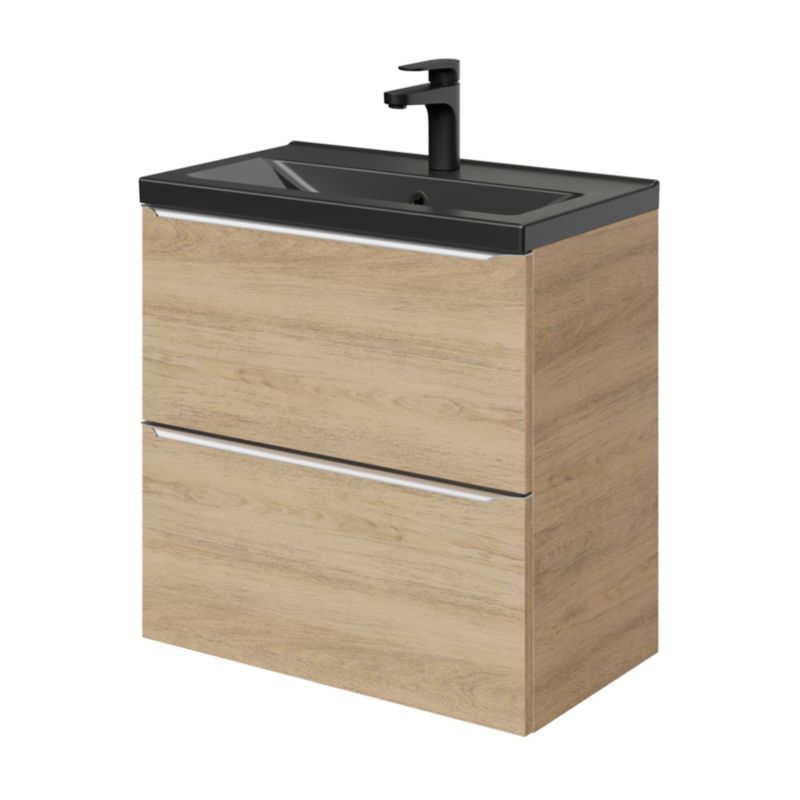 Szafka pod umywalkę GoodHome Imandra Slim wisząca 60 cm dąb