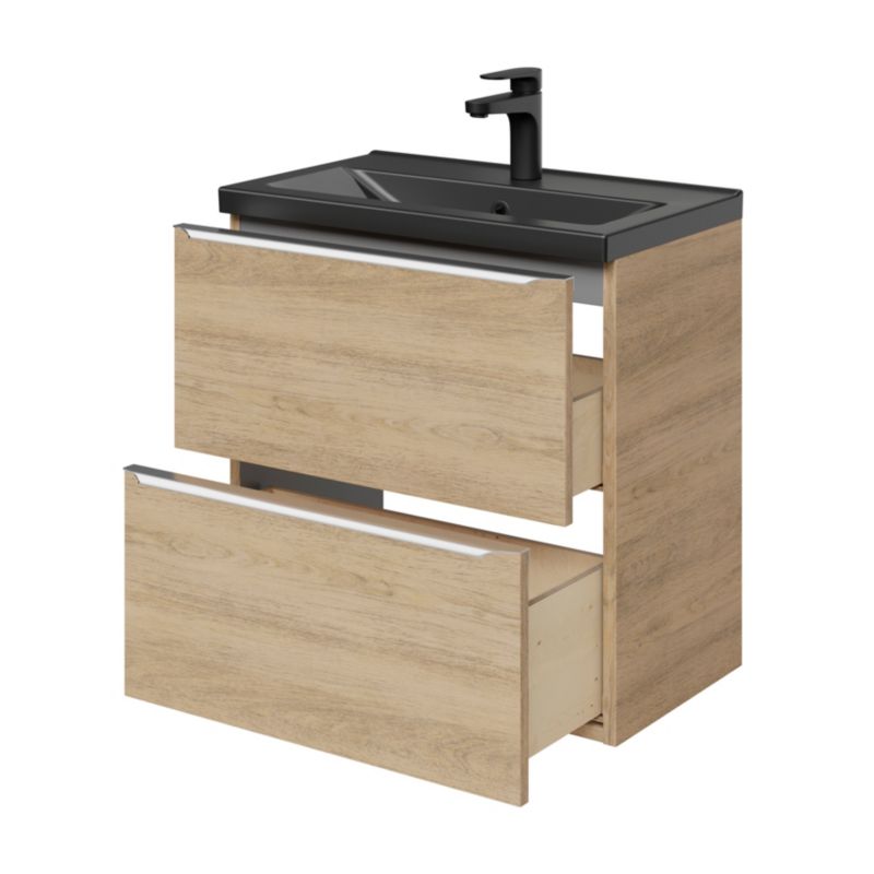 Szafka pod umywalkę GoodHome Imandra Slim wisząca 60 cm dąb