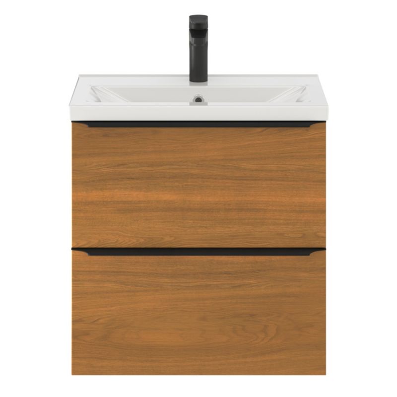 Szafka pod umywalkę Goodhome Imandra Slim wisząca 60 cm orzech