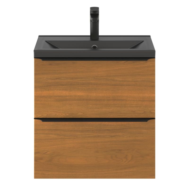 Szafka pod umywalkę Goodhome Imandra Slim wisząca 60 cm orzech