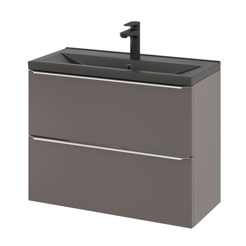 Szafka pod umywalkę GoodHome Imandra Slim wisząca 80 cm antracyt