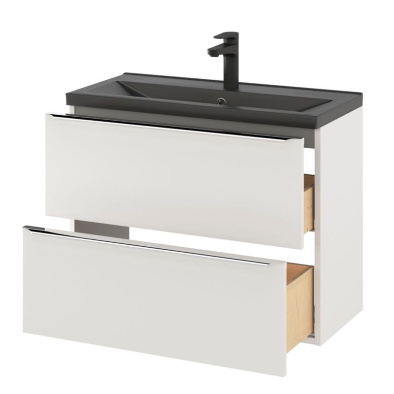 Szafka pod umywalkę GoodHome Imandra Slim wisząca 80 cm biała