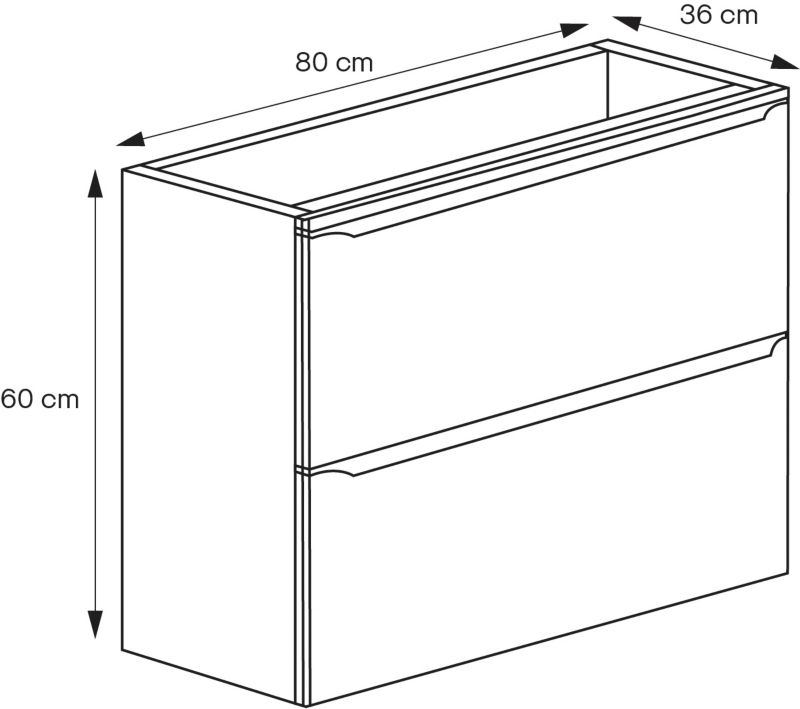 Szafka pod umywalkę Goodhome Imandra Slim wisząca 80 cm orzech