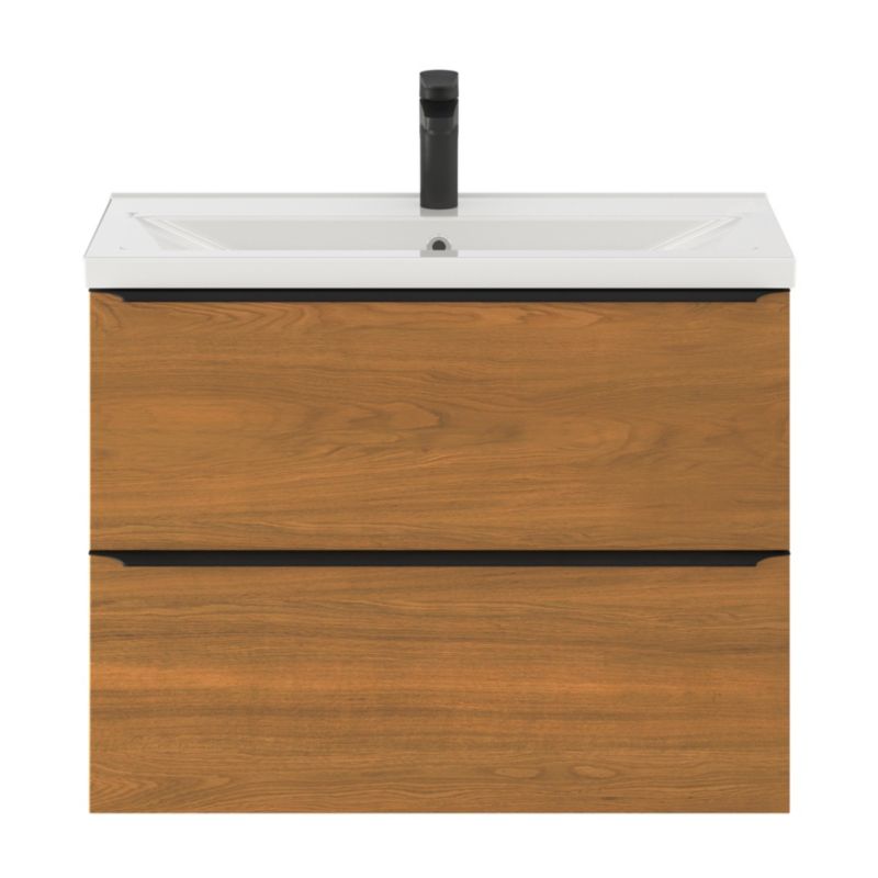Szafka pod umywalkę Goodhome Imandra Slim wisząca 80 cm orzech