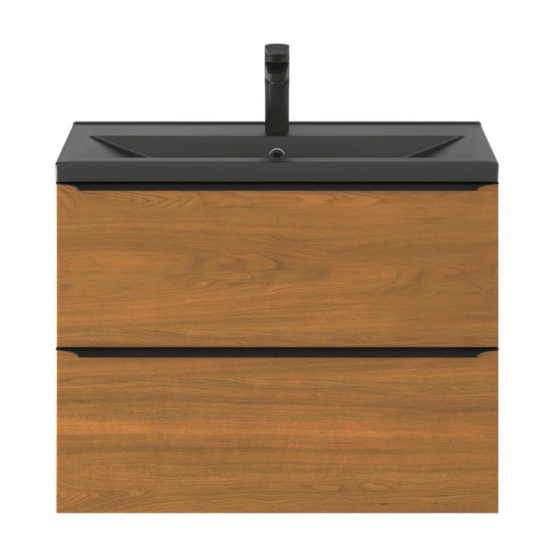 Szafka pod umywalkę Goodhome Imandra Slim wisząca 80 cm orzech