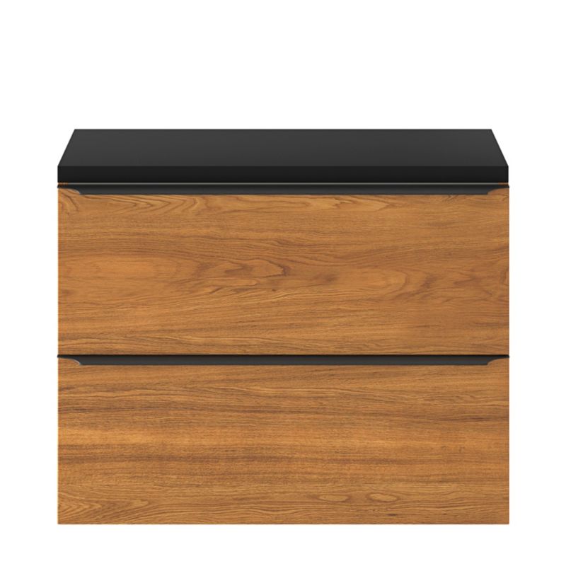 Szafka pod umywalkę Goodhome Imandra Slim wisząca 80 cm orzech