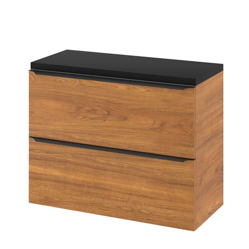 Szafka pod umywalkę Goodhome Imandra Slim wisząca 80 cm orzech