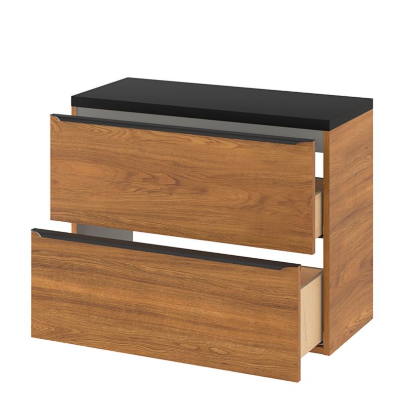 Szafka pod umywalkę Goodhome Imandra Slim wisząca 80 cm orzech