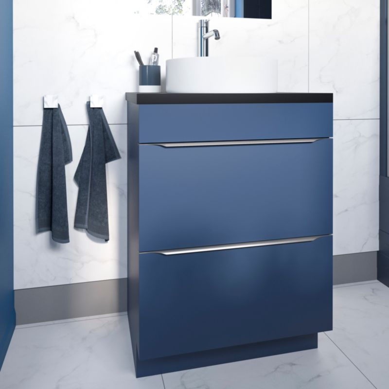Szafka pod umywalkę GoodHome Imandra stojąca 60 cm granatowy mat