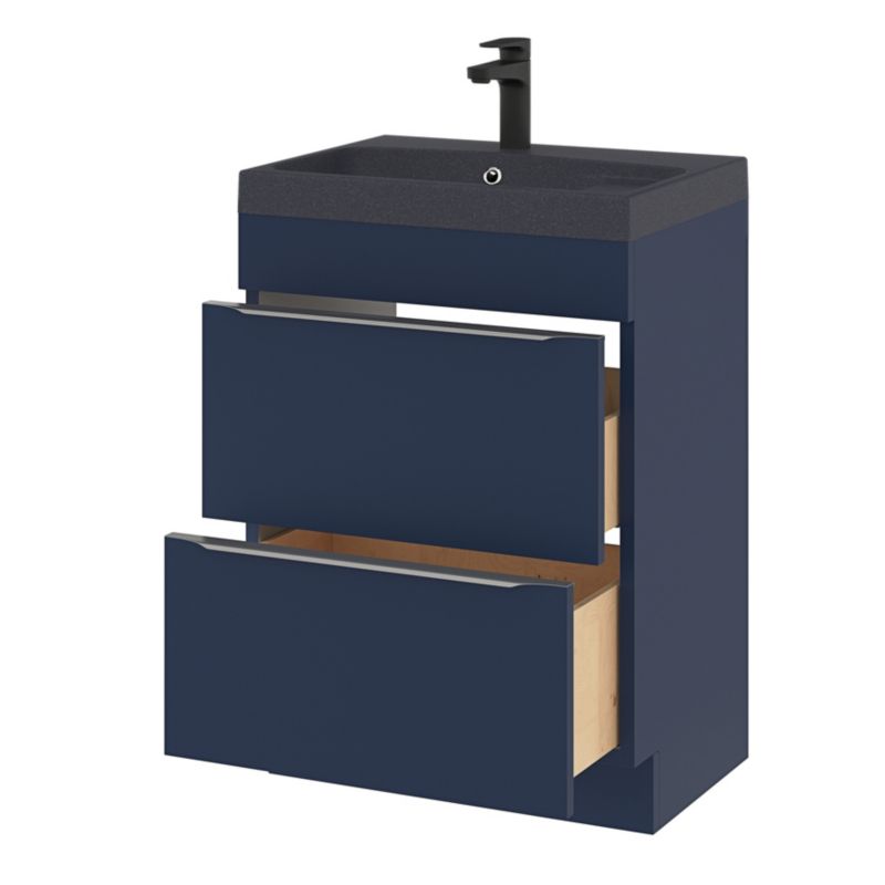 Szafka pod umywalkę GoodHome Imandra stojąca 60 cm granatowy mat