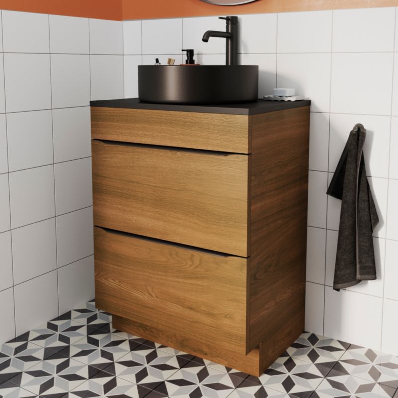 Szafka pod umywalkę Goodhome Imandra stojąca 60 cm orzech