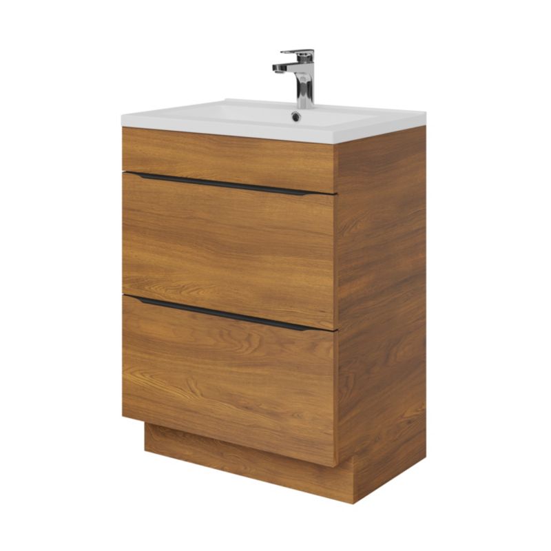Szafka pod umywalkę Goodhome Imandra stojąca 60 cm orzech