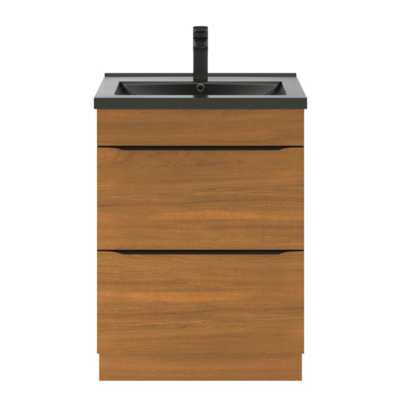 Szafka pod umywalkę Goodhome Imandra stojąca 60 cm orzech