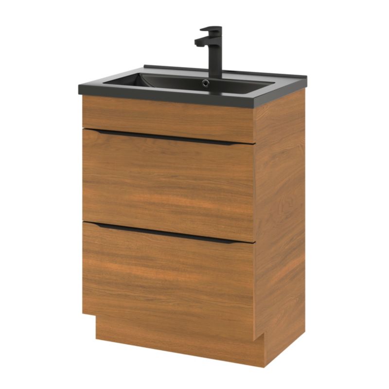 Szafka pod umywalkę Goodhome Imandra stojąca 60 cm orzech