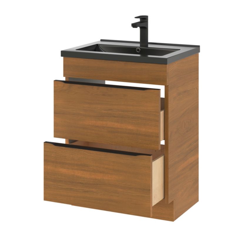 Szafka pod umywalkę Goodhome Imandra stojąca 60 cm orzech