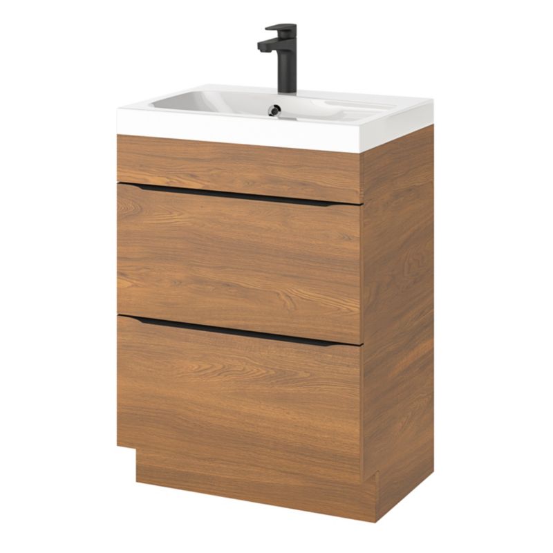 Szafka pod umywalkę Goodhome Imandra stojąca 60 cm orzech